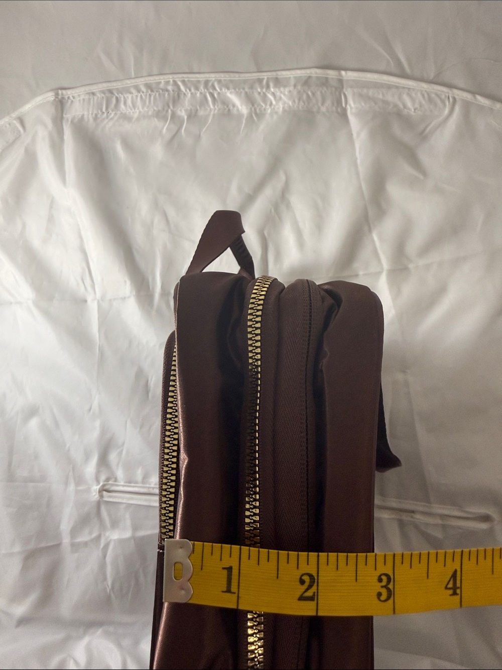 Joy Mangano Shimmering Brown Cosmetic Tote with Gold Plate - Picture 10 of 11